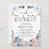 Aquarell Untersee 'Oh Baby' Babydusche Einladung (Vorderseite)