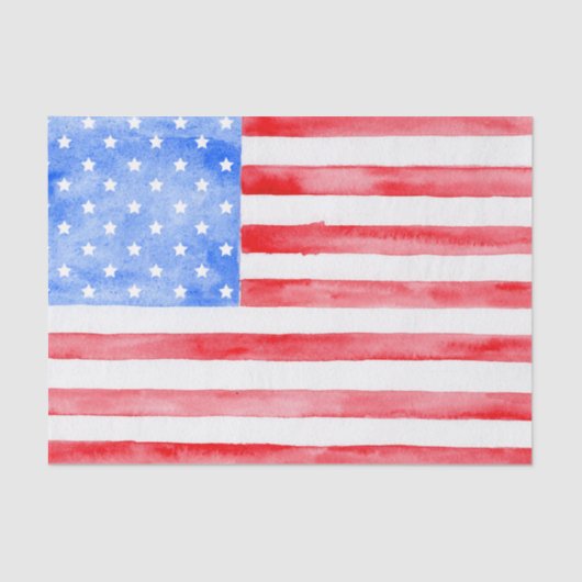 Aquarell USA-Flagge Seidenpapier (Vorderseite)