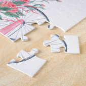 Aquarell-Valentinsgruß Rosa-Fahrrad und Puzzle (Seite)