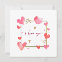Aquarell Valentinstag Jubiläumskarten