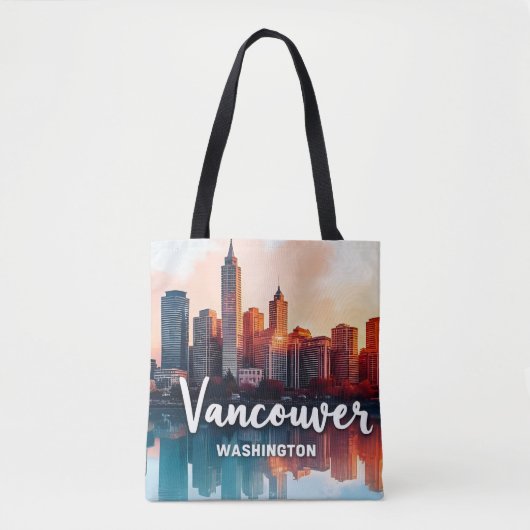 Aquarell Vancouver Washington State Skyline Tasche (Vorderseite)