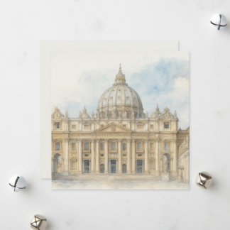 Aquarell Vatikan | Petersdom Italien Feiertagskarte