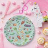 Aquarell-Veggies-u. Gewürz-Muster Pappteller (Party)