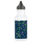 Aquarell-Veilchen auf Blau Edelstahlflasche (Links)