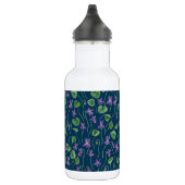 Aquarell-Veilchen auf Blau Edelstahlflasche (Rechts)