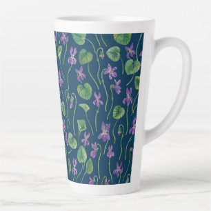 Aquarell-Veilchen auf Blau Milchtasse