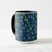 Aquarell-Veilchen auf Blau Tasse (Vorderseite Links)