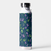 Aquarell-Veilchen auf Blau Trinkflasche (Links)