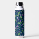 Aquarell-Veilchen auf Blau Trinkflasche (Vorne)