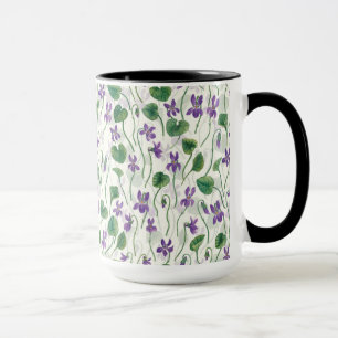 Aquarell-Veilchen auf cremeweißem Hintergrund Tasse