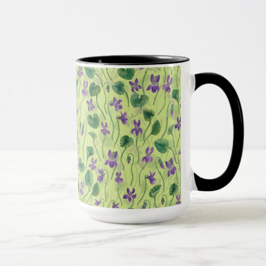 Aquarell-Veilchen auf Honigtau Tasse (Rechts)