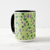 Aquarell-Veilchen auf Honigtau Tasse (Vorderseite Links)