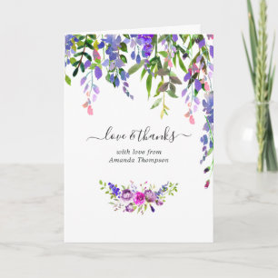 Aquarell-Veilchen-Blumen-Baby-Shower-Dankeschön-Ka Dankeskarte
