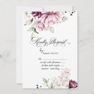 Aquarell-Veilchen-Blumen RSVP Einladung