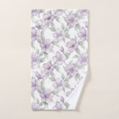 Aquarell-Veilchen-Blumenmuster Badhandtuch Set (Handtuch)