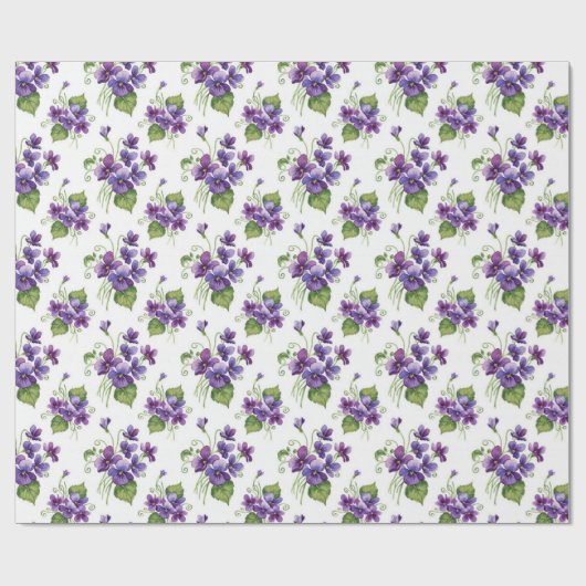 Aquarell-Veilchen-Blumenstrauß  Geschenkpapier (Flach)