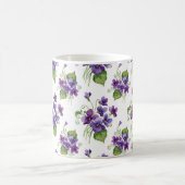 Aquarell-Veilchen-Blumenstrauß Kaffeetasse (Mittel)