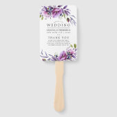 Aquarell-Veilchen-Mohn-Blumen-Hochzeitsprogramm Fächer (Vorderseite)