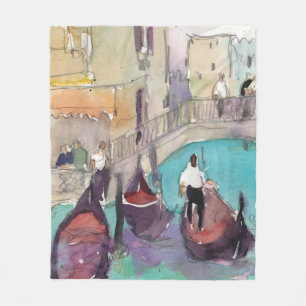 Aquarell-Venedig-Gondel-Fahrt der Bestimmungsort-  Fleecedecke