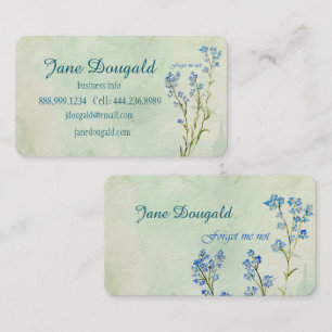 Aquarell Vergissmeinnicht Blaue Blume  Visitenkarte