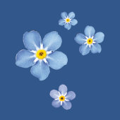 Aquarell Vergissmeinnicht Blüten - dunkelblau Tapete