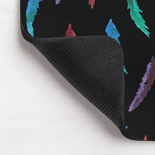 Aquarell versieht Mousepad mit Federn (Ecke)