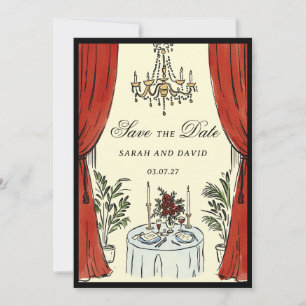 Aquarell Verspielter Glamour Save-the-Date-Karte Einladung