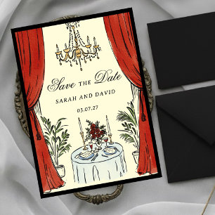Aquarell Verspielter Glamour Save-the-Date-Karte Einladung