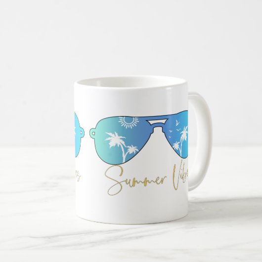 Aquarell Vibes Sonnenbrille Kaffeetasse (VorderseiteRechts)