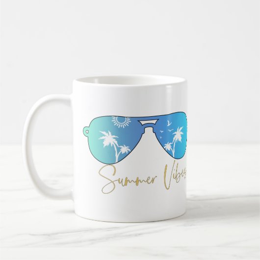 Aquarell Vibes Sonnenbrille Kaffeetasse (Links)