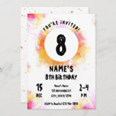 Aquarell Vibrann Art Party Malerisches Party Gebur Einladung (Vorne/Hinten)