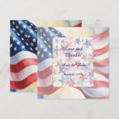 Aquarell-Vierte-Juli-Hochzeit Dankeskarte (Vorne/Hinten)