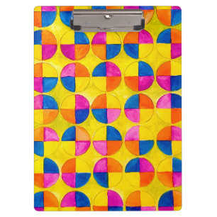 Aquarell-Viertelkreise Design Klemmbrett