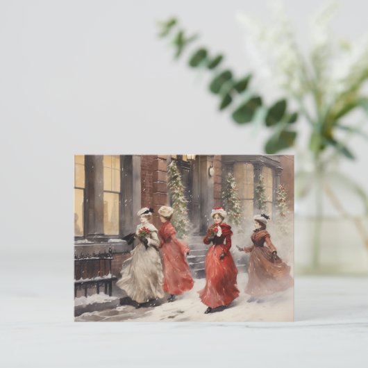 Aquarell Viktorianisch Weihnachten Viktorianische  (Stehend Vorderseite)