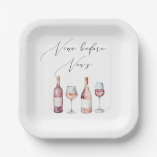 Aquarell Vino vor den Gelübden  Pappteller