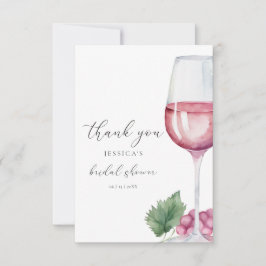 Aquarell Vino vor Vows Brautparty Dankeskarte