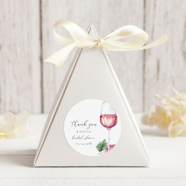 Aquarell Vino vor Vows Brautparty Runder Aufkleber