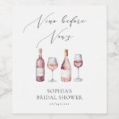 Aquarell Vino vor Vows Brautparty Weinetikett (Einzelnes Label)