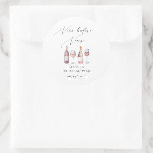 Aquarell Vino vor Vows Geschenke  Runder Aufkleber
