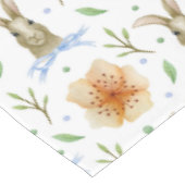 Aquarell Vintag Bunny & Spring Blumen Ostern Tischdecke (Schrägansicht)
