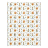 Aquarell Vintag Bunny & Spring Blumen Ostern Tischdecke (Vorderseite)