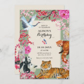 Aquarell Vintag rustikale Wildtiere Einladung (Vorne/Hinten)