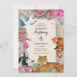 Aquarell Vintag rustikale Wildtiere Einladung