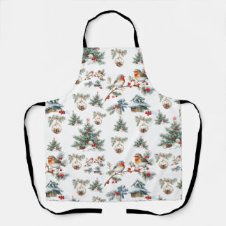 Aquarell-Vintage-Alt-Christmas-Nahtloses Muster Schürze