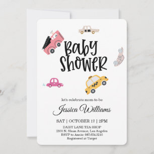 Aquarell-Vintage-Auto-Baby-Shower-Einladung Einladung