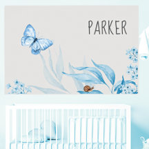 Aquarell Vintage Blaue Blumeneinrichtung für Babyz