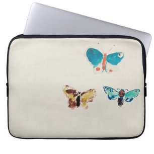 Aquarell vintage blaue Schmetterlinge. Odilon Redo Laptopschutzhülle