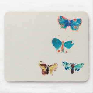 Aquarell vintage blaue Schmetterlinge. Odilon Redo Mousepad