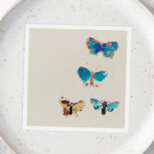 Aquarell vintage blaue Schmetterlinge. Odilon Redo Serviette