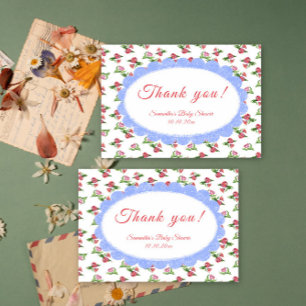 Aquarell Vintage Blumen Baby Shower Danke